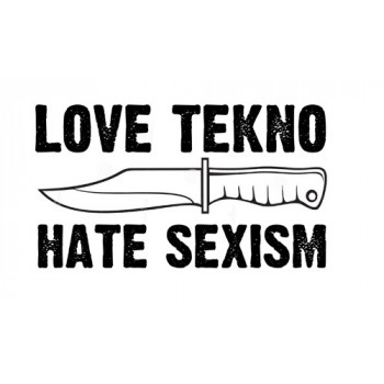 Autocollant "LOVE TEKNO, HATE SEXISM"