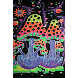 Tenture UV Fluo Champy et planètes