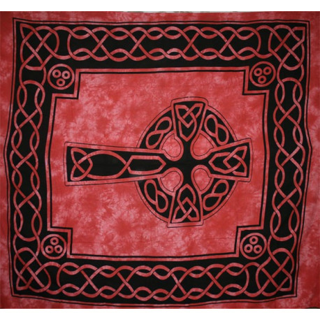 Tenture croix celtique rouge Tenture croix celtique rouge